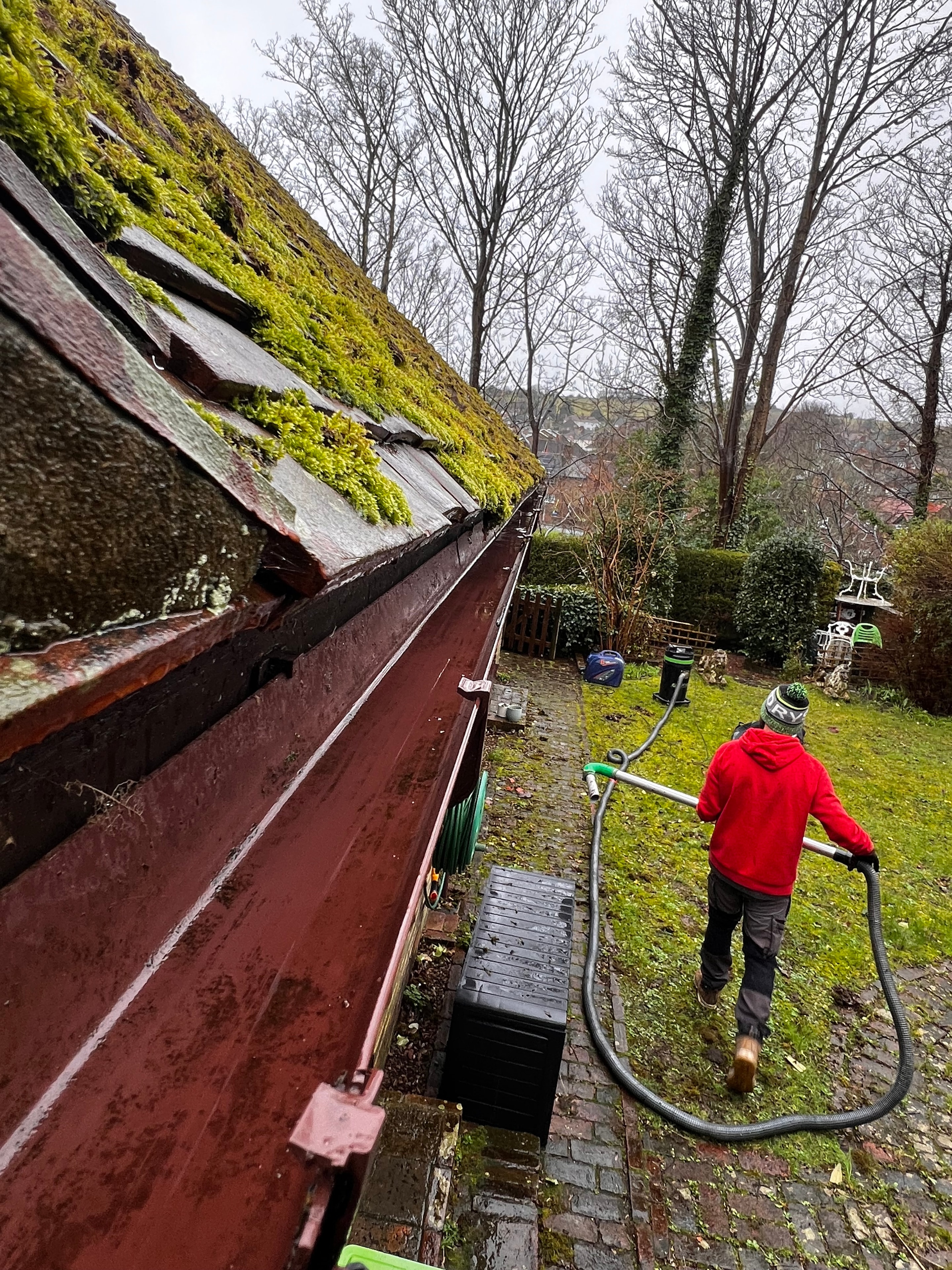 Gutter cleaning job on a Sussex residential property